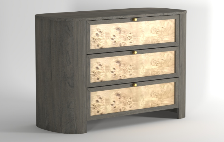 Mappa Burl 3 Drawer Chest - Image 2